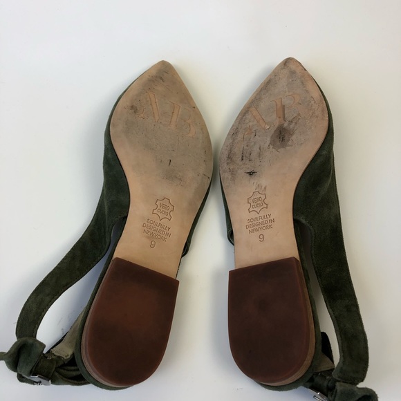 Matt Bernson Green Suede Leather Flats - Picture 4 of 5